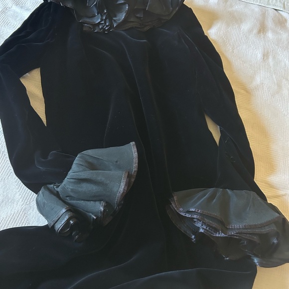 Nina ricci Vintage black long maxi dress size 4/6 velvet dress whimsigoth moody - Picture 5 of 16